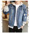 IMG 116 of Denim Jacket Loose Trendy Tops Student False Two-Piece Hooded Outerwear
