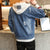 Img 2 - Denim Jacket Loose Trendy Tops Student False Two-Piece Hooded