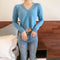 IMG 126 of Sweater Women Korean Petite Solid Colored Short Cardigan V-Neck Under Long Sleeved Outerwear