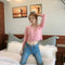 IMG 106 of Sweater Women Korean Petite Solid Colored Short Cardigan V-Neck Under Long Sleeved Outerwear