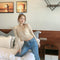 IMG 122 of Sweater Women Korean Petite Solid Colored Short Cardigan V-Neck Under Long Sleeved Outerwear