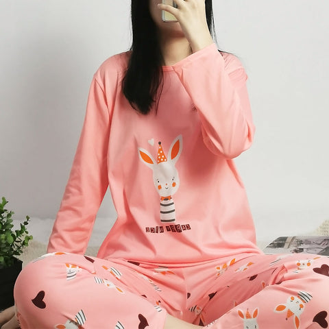 Summer Women Short Sleeve Sets Pajamas Mid-Length Cropped Pants Outdoor Loungewear Mickey Mouse Sleepwear