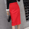 Img 5 - Skirt Mid-Length High Waist Slim Look All-Matching Hip Flattering Splitted Black Skirt