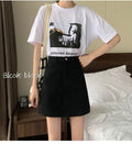Img 7 - Summer Black Denim Skirt Women Korean Trendy A-Line High Waist Slim Look Hip Flattering Skirt