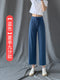 Img 12 - Ice Silk Wide Leg Culottes Women High Waist Drape Solid Colored Loose Summer Thin Floor Length Casual Straight Long Pants