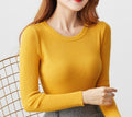 Img 1 - Sweater Korean Round-Neck Long Sleeved Knitted Tops Slimming All-Matching Western Innerwear
