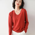 Img 1 - Folded V-Neck Sweater Women Thin Loose Outdoor Korean All-Matching Long Sleeved Tops