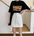 Img 6 - Summer Black Denim Skirt Women Korean Trendy A-Line High Waist Slim Look Hip Flattering Skirt