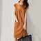 Img 3 - ROOT Summer Korean Mid-Length Women Short Sleeve Solid Colored Dress