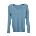 Img 5 - Korean Slim Look V-Neck Under Pullover Solid Colored Casual All-Matching Undershirt Sweater Women