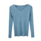 Img 5 - Korean Slim Look V-Neck Under Pullover Solid Colored Casual All-Matching Undershirt Sweater Women
