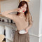 IMG 140 of Korean Slim Look V-Neck Under Pullover Solid Colored Casual All-Matching Undershirt Sweater Women Outerwear