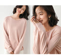 IMG 119 of Folded Round-Neck Sweater Women Korean Loose All-Matching Undershirt Plus Size Outerwear