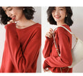 IMG 125 of Folded Round-Neck Sweater Women Korean Loose All-Matching Undershirt Plus Size Outerwear