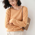 Folded Round-Neck Sweater Women Korean Loose All-Matching Plus Size Outerwear
