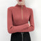 Img 1 - Sweater T-Shirt Women Korean chic Half-Height Collar Ring Zipper insSlim Look Long Sleeved Undershirt