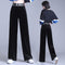 Img 2 - Sparkle Straight Wide Leg High Waist Drape Casual Floor Length Slim-Look Tall Look Women Pants