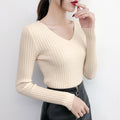 Img 14 - Women Western V-Neck Long Sleeved All-Matching Fitted Sweater