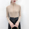 IMG 119 of Sweater T-Shirt Women Korean chic Half-Height Collar Ring Zipper insSlim Look Long Sleeved Undershirt Outerwear