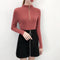 IMG 110 of Sweater T-Shirt Women Korean chic Half-Height Collar Ring Zipper insSlim Look Long Sleeved Undershirt Outerwear