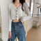 Img 1 - Creative Sunscreen Bare Belly Matching Knitted Cardigan Women Trendy Sweater
