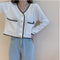 IMG 111 of Thin Women Country High Waist Slim Look Short Single-Breasted Silk Knitted Cardigan Tops Outerwear