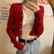 Img 2 - Korean Chic Teenage Girl Sweet Look Women High Waist Knitted Cardigan