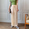 Img 3 - Summer Thin High Waist Loose Drape Casual Lengthen Ruffle Ice Silk Wide Leg Pants