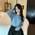 IMG 107 of Long Sleeved T-Shirt Undershirt Women Korean Loose All-Matching Solid Colored Popular Inspired Tops ins Outerwear