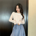 IMG 112 of Long Sleeved T-Shirt Undershirt Women Korean Loose All-Matching Solid Colored Popular Inspired Tops ins Outerwear
