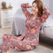 Pajamas Women Cotton Long Sleeved Korean Mom Cardigan Lapel Loungewear Sets Sleepwear