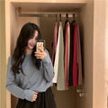 IMG 106 of Long Sleeved T-Shirt Undershirt Women Korean Loose All-Matching Solid Colored Popular Inspired Tops ins Outerwear