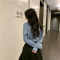 IMG 111 of Long Sleeved T-Shirt Undershirt Women Korean Loose All-Matching Solid Colored Popular Inspired Tops ins Outerwear
