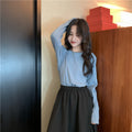 IMG 109 of Long Sleeved T-Shirt Undershirt Women Korean Loose All-Matching Solid Colored Popular Inspired Tops ins Outerwear