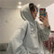 Img 2 - chicSweatshirt Women Korean Loose ulzzangTops Long Sleeved Thin Popular Casual Hoodies