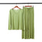 Img 5 - Modal Plus Size Korean V-Neck Long Sleeved Wide-legged Pants Two-Piece Sets Loungewear