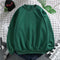 Solid Colored Round-Neck Sweatshirt Loose Thick Long Sleeved T-Shirt Couple Minimalist Matching Outerwear
