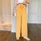 Img 6 - Summer Thin High Waist Loose Drape Casual Lengthen Ruffle Ice Silk Wide Leg Pants