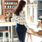 Img 2 - Star Women Shirt Chiffon Printed Long Sleeved Slim Look Blouse
