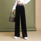 Img 3 - Black Sparkle Wide Leg High Waist Straight Casual Korean Loose All-Matching Drape Long Pants Women Pants