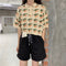 IMG 110 of Short Sleeve Women insShort Korean Drawstring Bare Belly bmHigh Waist Tops Knitted Polo Tee Outerwear