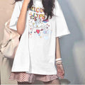 insWomen Short Sleeve T-Shirt Summer Korean Harajuku BF Student Loose Half Sleeved Tops T-Shirt