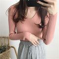 Img 1 - Fitted Stretchable Women Korean All-Matching Slimming Long Sleeved Sweater