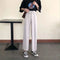 Img 7 - Drape Wide Leg Pants Women High Waist Slim-Look Casual Loose Student Ankle-Length Straight Culottes