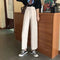 Img 1 - Drape Wide Leg Pants Women High Waist Slim-Look Casual Loose Student Ankle-Length Straight Culottes