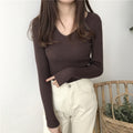 Img 11 - Fitted Stretchable Women Korean All-Matching Slimming Long Sleeved Sweater