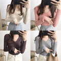 Img 2 - Fitted Stretchable Women Korean All-Matching Slimming Long Sleeved Sweater
