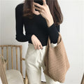 Img 10 - Fitted Stretchable Women Korean All-Matching Slimming Long Sleeved Sweater