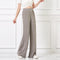 Img 8 - Floor Length Women Korean High Waist Loose Thin Slimming Cozy Ice Silk Wide Leg Pants