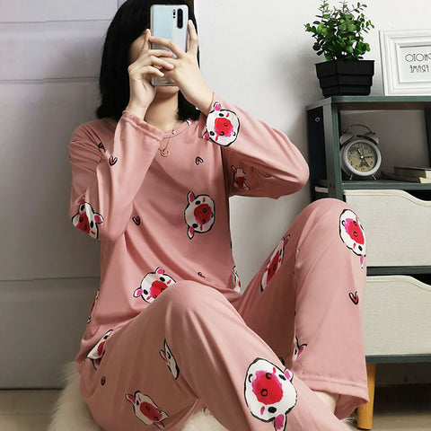 Summer Women Short Sleeve Sets Pajamas Mid-Length Cropped Pants Outdoor Loungewear Mickey Mouse Sleepwear